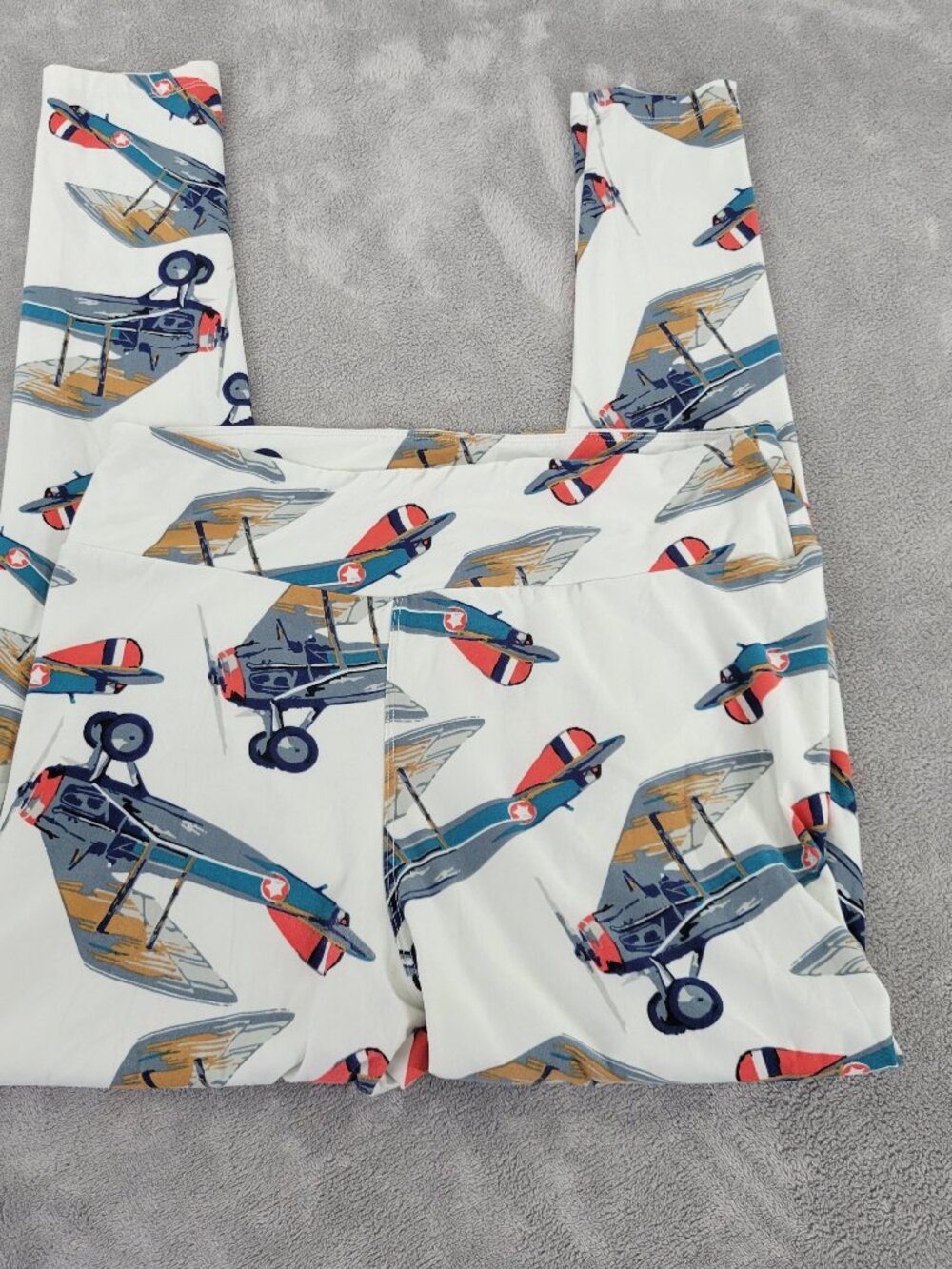LuLaRoe TC Leggings Tall Curvy Vintage Biplanes Retro Aviation Pants NOV1XE